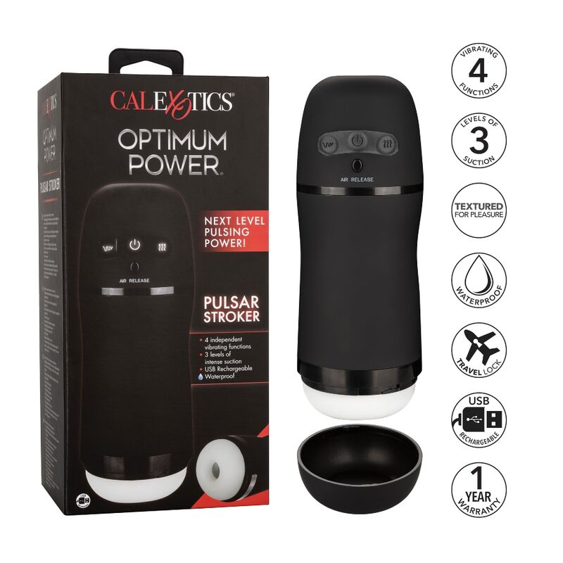 Masturbateur Vibrant à Aspiration Pulsar Stroker 3 Modes Rechargeable - CalExotics