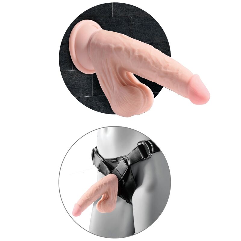 Gode Réaliste 3D Plus testicules Intégrées 15,2 cm - King Cock
