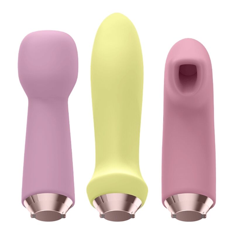 Coffret Vibromasseur Air Pulse Marvelous Four 4 Têtes Interchangeables IPX7 - Satisfyer