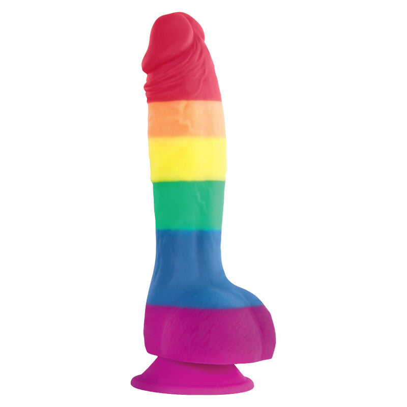 Gode Réaliste Drapeau LGBT Silicone 2 Tailles - Pride