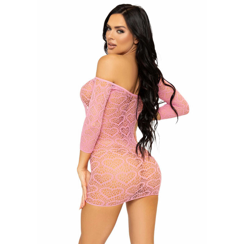 Mini Robe Filet Motif Cœur Taille Unique Sexy - Leg Avenue