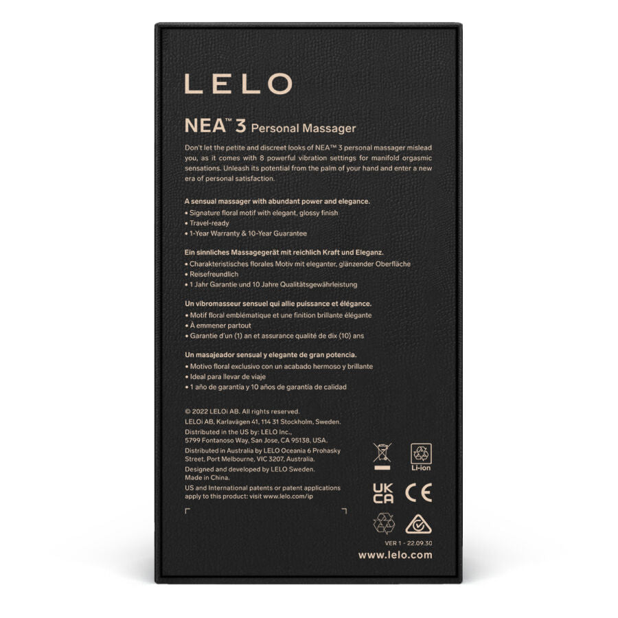 Stimulateur Clitoridien Nea 3 Motif Floral 10 Modes IPX7 - Lelo