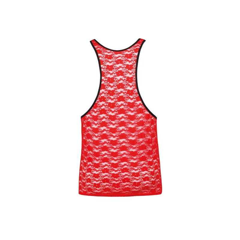 Top Lingerie Homme Braver Dentelle Rouge Imprimé Fleuri - Anais Men