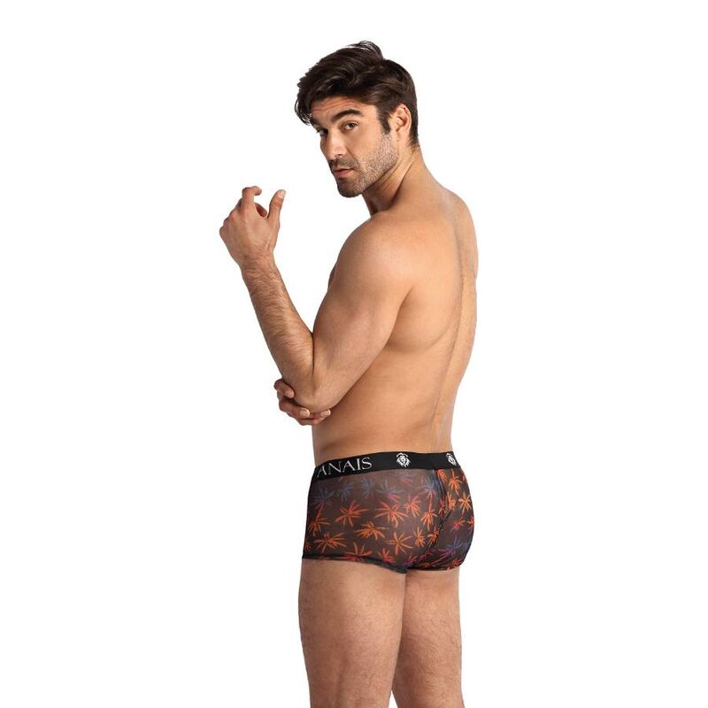 Boxer homme Chill taille S Anais Men vu de profil arrière, tulle imprimé palmiers