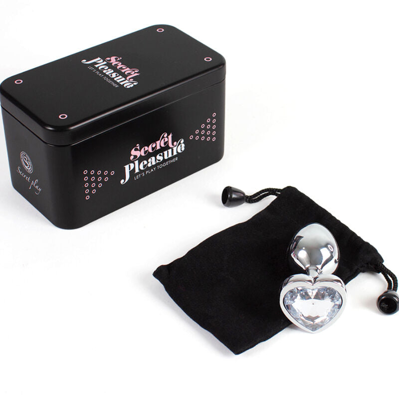 Plug Bijou Anal Coeur Métal Poli Conique 7 cm - Secretplay