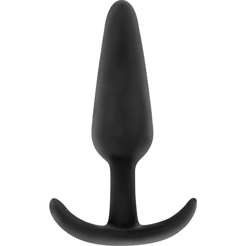 Plug Anal Silicone Hansel Petite Poignée Base Évasée - Black&Silver