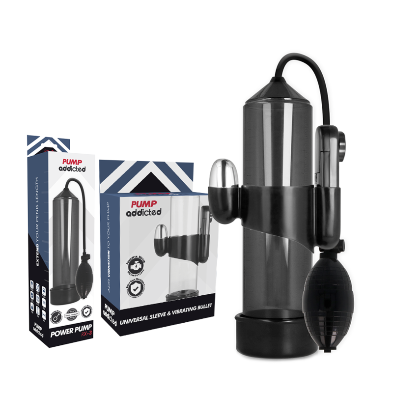 Pompe à Pénis Vibrante RX3 Amovible - Pump Worx