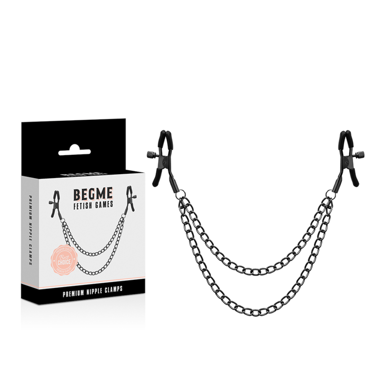 Pinces à Tétons Black Edition Premium avec Chaîne - Begme