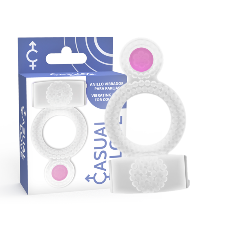 Cockring Double Plaisir Vibrant - Anneau Extensible TPR - Casual Love