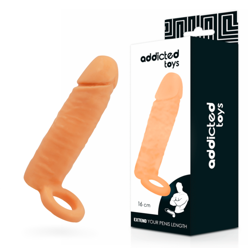 Gaine à Pénis Extension +2,5 cm Sangle Retardante Réaliste - Addicted Toys