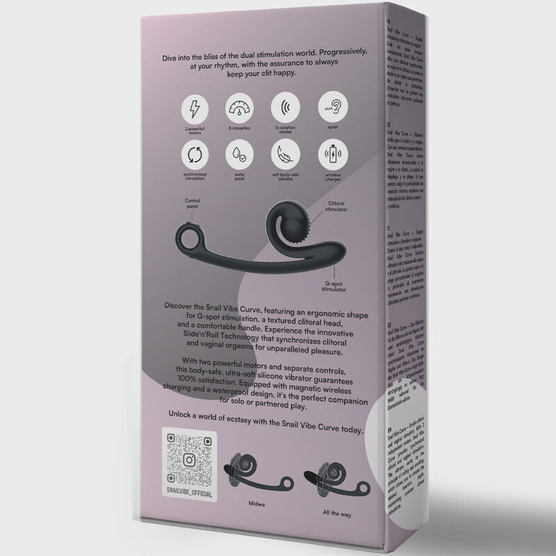 Vibromasseur Courbe Snail Vibe Double Stimulation Rotatif Rechargeable - Snail Vibe