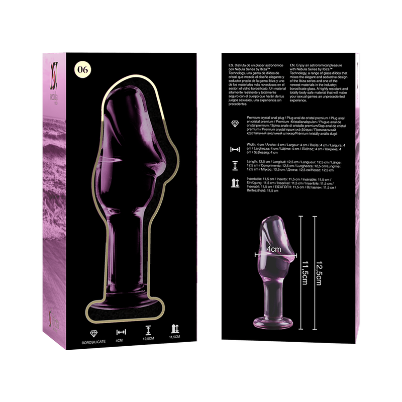 Plug Anal Verre Borosilicate Nebula Modèle 6 Base Large 12,5 cm - Nebula Series By Ibiza