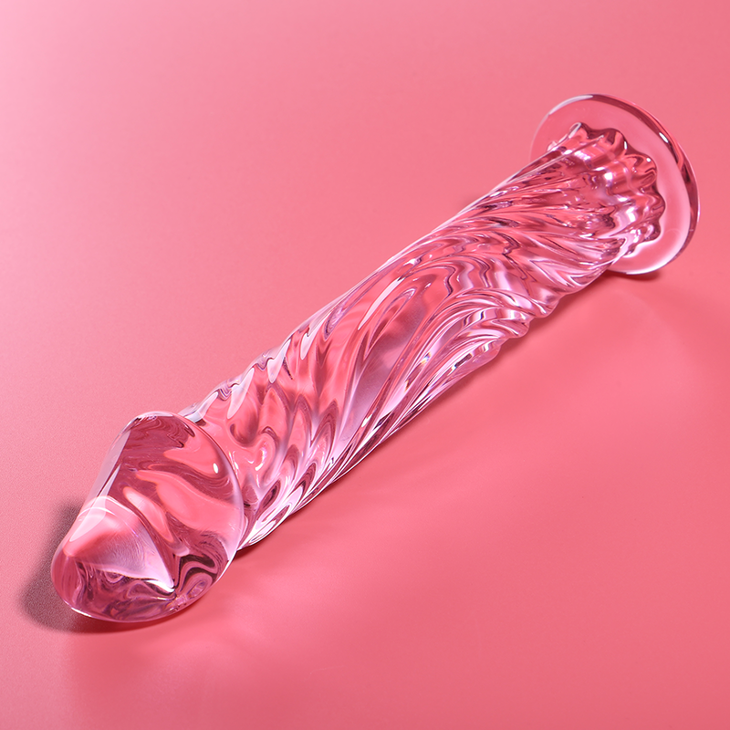 Gode en Verre Borosilicate Nebula Modèle 12 Rose 17 cm
