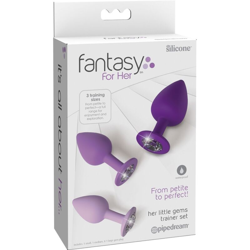 Ensemble Plug Anal Little Gems 3 Tailles Silicone Souple - Fantasy