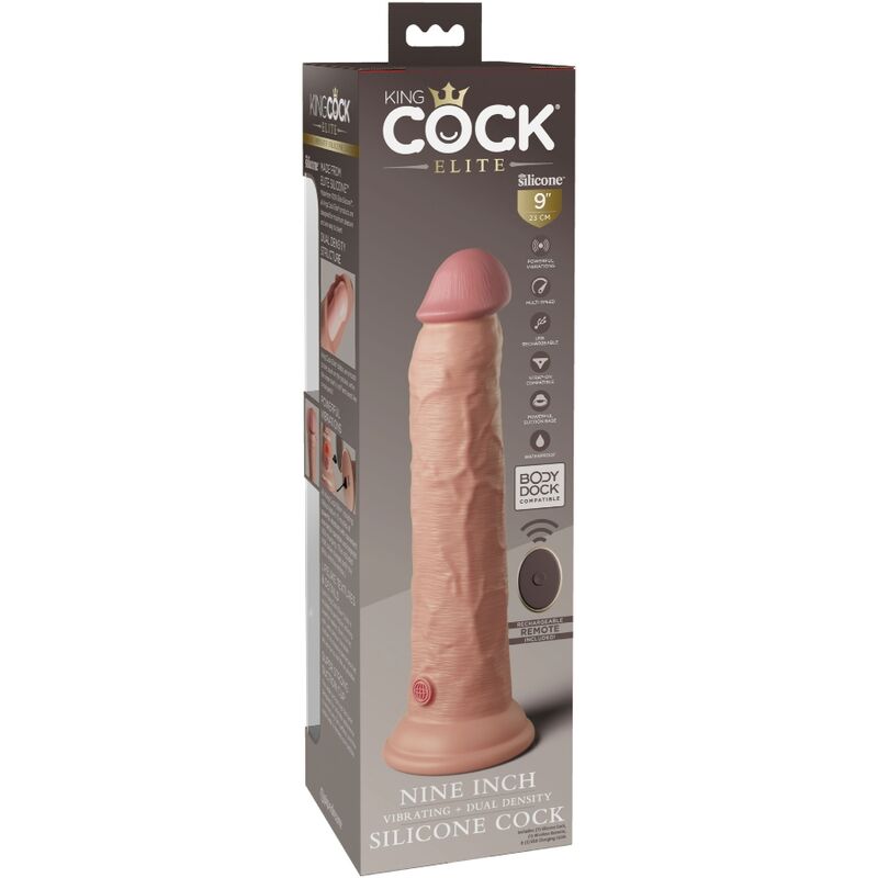 Gode Réaliste Vibrant Elite Silicone Télécommande - King Cock
