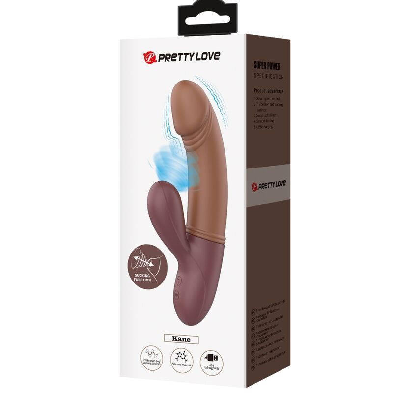 Vibromasseur Point G et Suceur Kane 7 Modes Rechargeable - Pretty Love