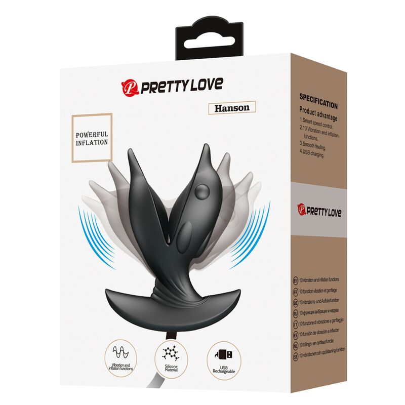 Plug Anal Gonflable Delfin Vibrant Rechargeable Silicone - Pretty Love
