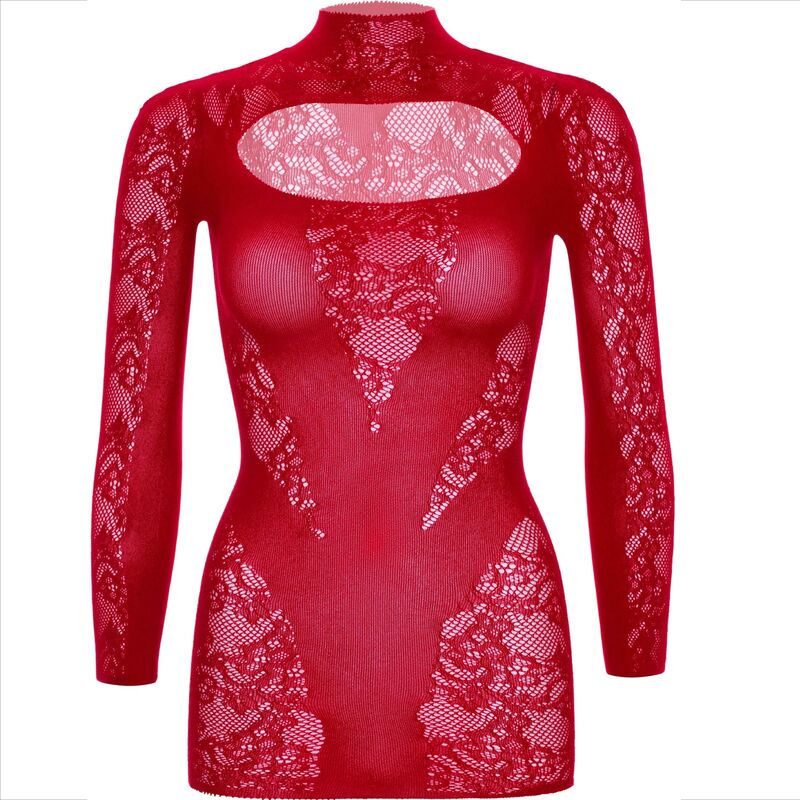 Mini Robe Dentelle Manches Longues Transparente - Nylon - Leg Avenue