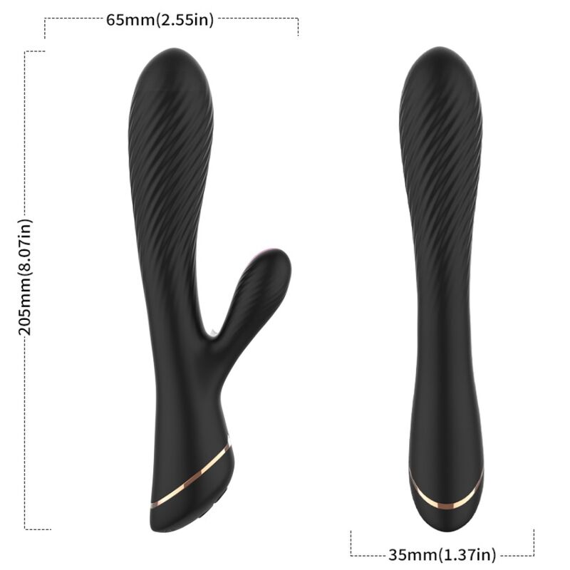 Cotes du rabbit noir d'Armony : 205 mm de long, vues de profil et de face