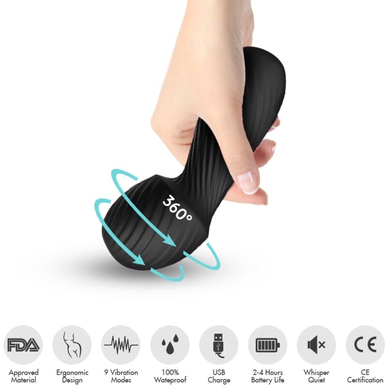 Mini Vibromasseur Wand Dazzle - Tête Flexible 9 Modes - Armony