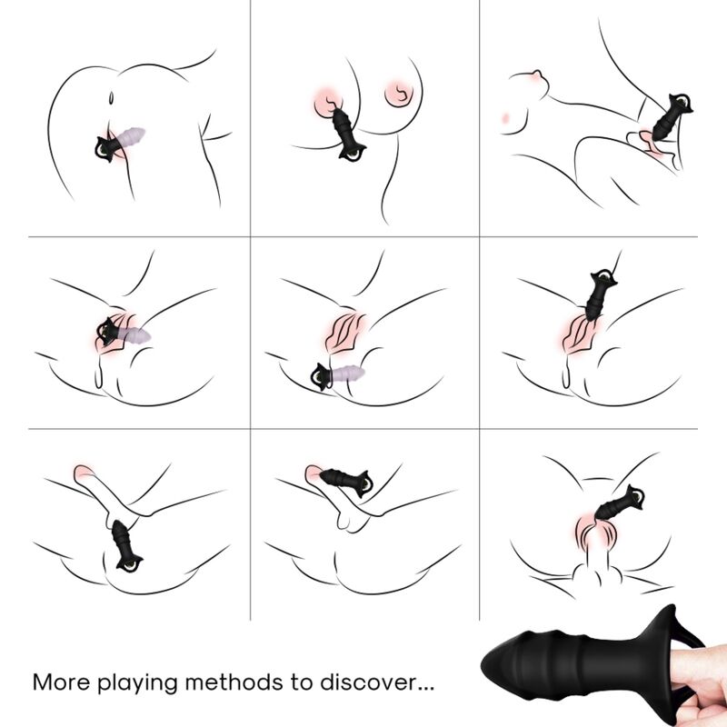Schémas des positions d'utilisation du plug anal vibrant Kylin Armony
