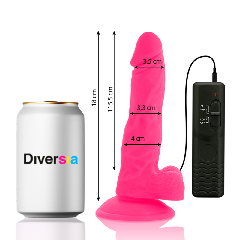 Gode Ventouse Vibrant Flexible Télécommande - TPE Souple - Diversia