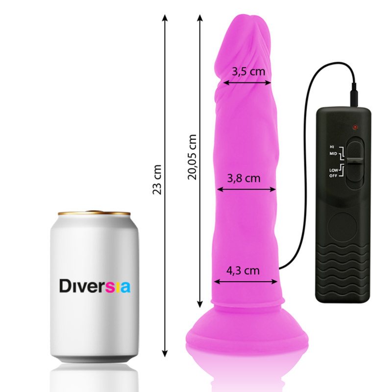 Gode Ventouse Vibrant Flexible Télécommande - TPE Souple - Diversia
