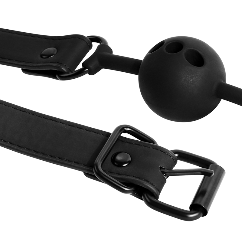Bâillon Boule Respirant Vegan Sangles Réglables - Fetish Submissive