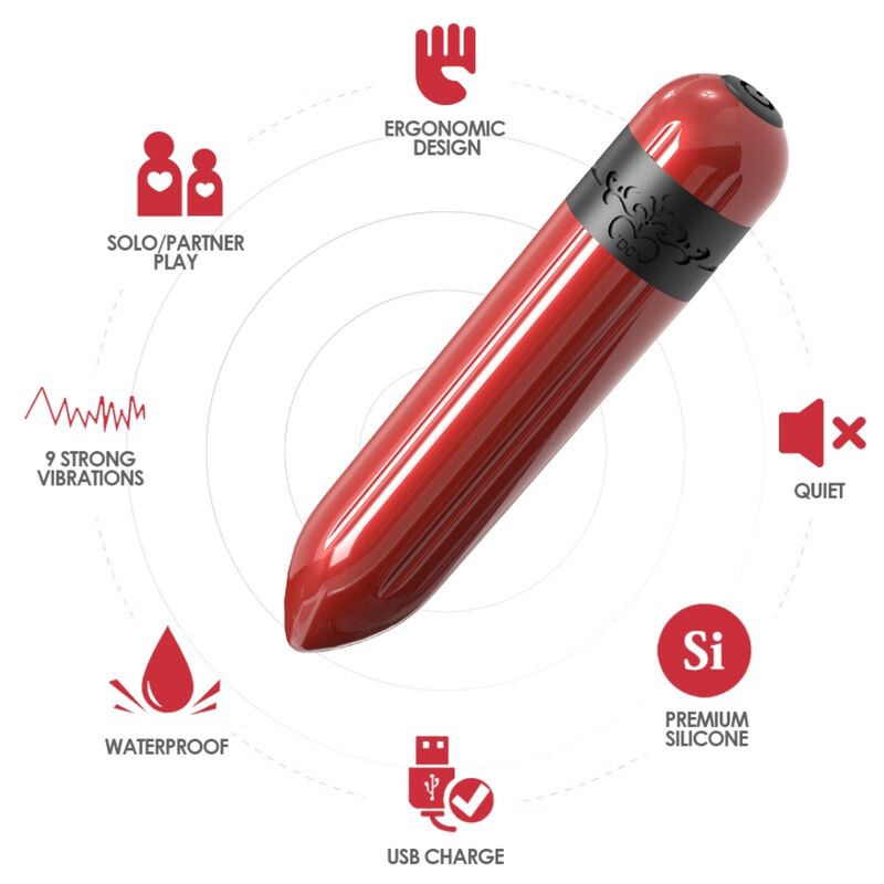 Mini Vibromasseur Bullet Rocket - 9 Modes et Etanche - Armony