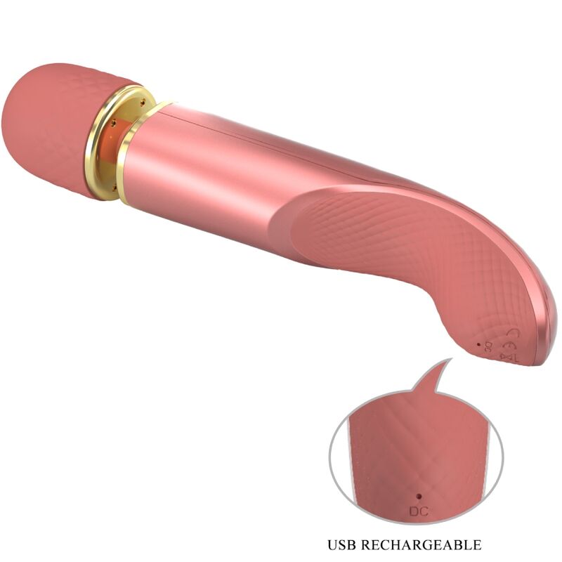Vibromasseur Wand 7 Vibrations 5 Vitesses Rechargeable - Silicone - Pretty Love