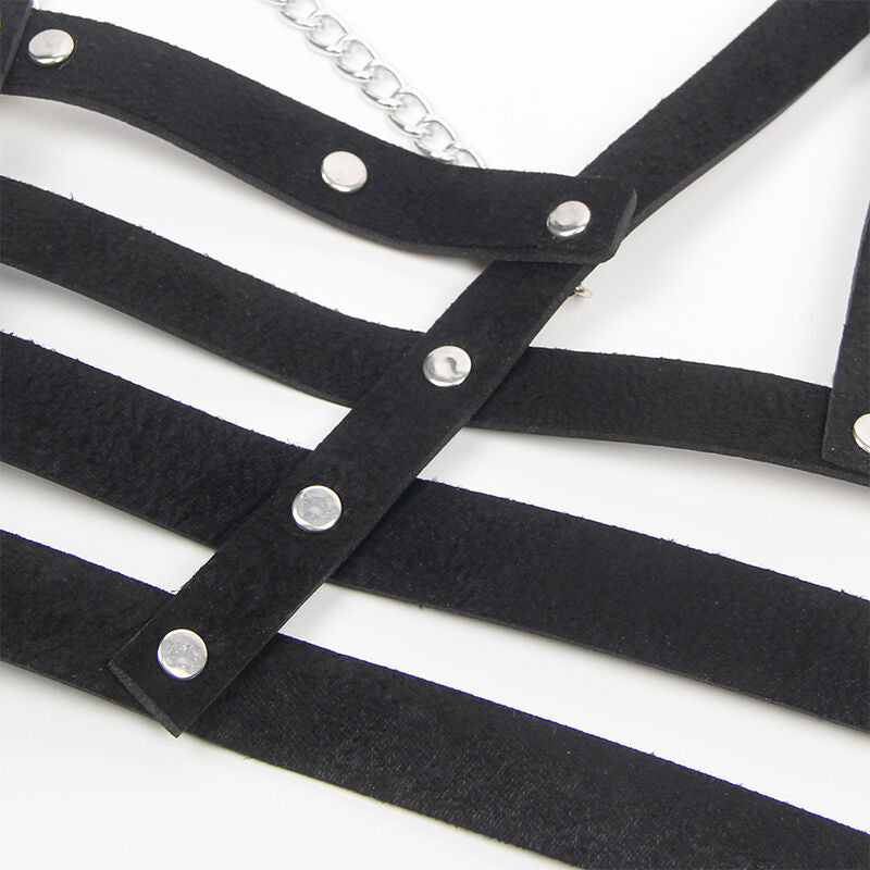 Harnais Corset Cuir Détail Chaîne Taille Unique - Subblime