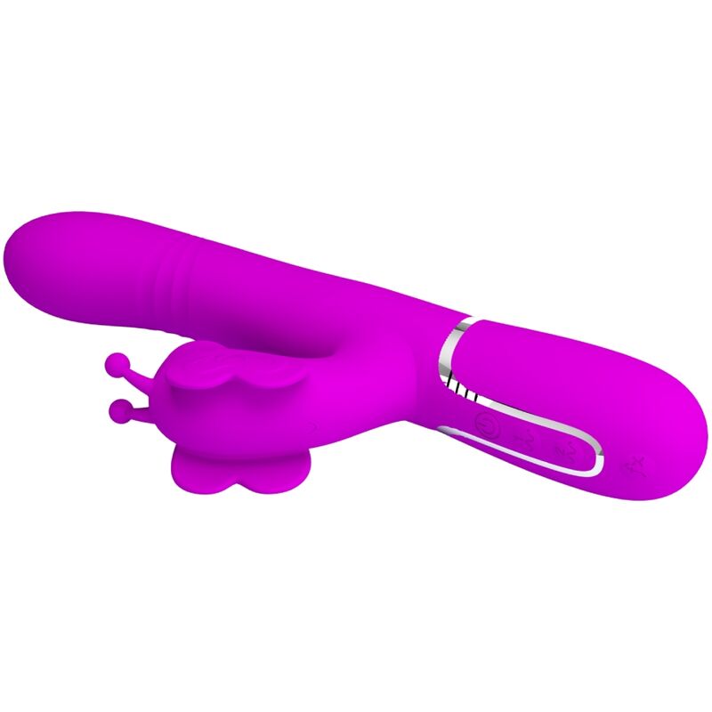 Vibromasseur Rabbit Papillon 4 en 1 Perles Rotatives - Silicone - Pretty Love