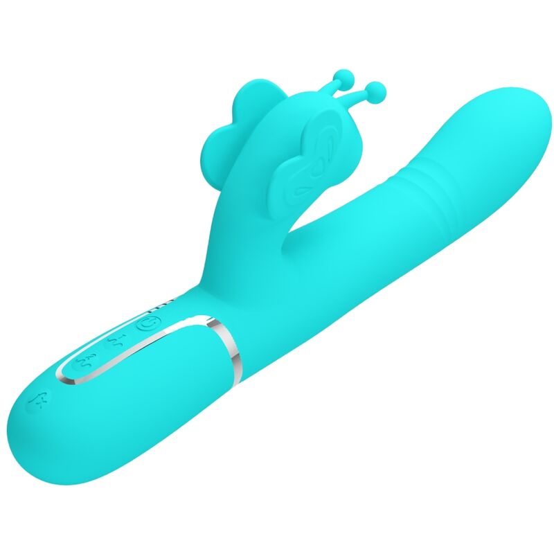 Vibromasseur Rabbit Papillon 4 en 1 Perles Rotatives - Silicone - Pretty Love