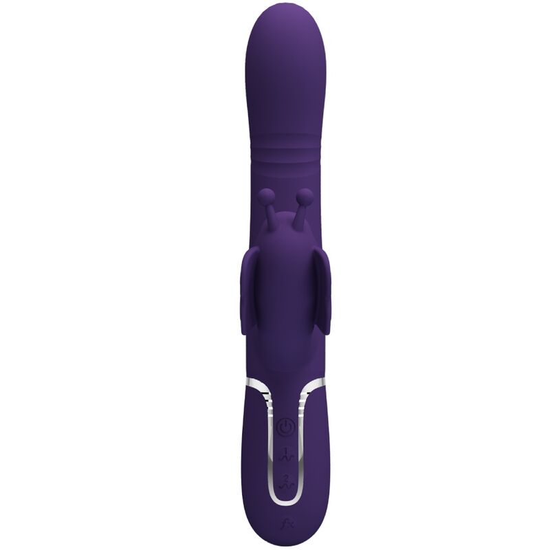 Vibromasseur Rabbit Papillon 4 en 1 Perles Rotatives - Silicone - Pretty Love