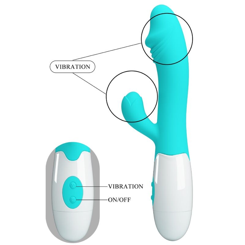 Vibromasseur Double Snappy Point G et Clitoris 30 Fonctions - Pretty Love
