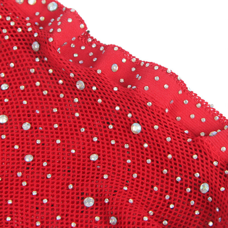 Bodystocking Résille Diamants Fantaisie avec Gants Intégrés - Subblime