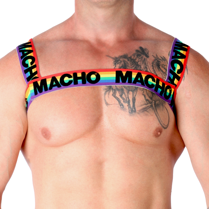 Harnais Double Élastique Homme Avant et Arrière - Taille Unique - Macho