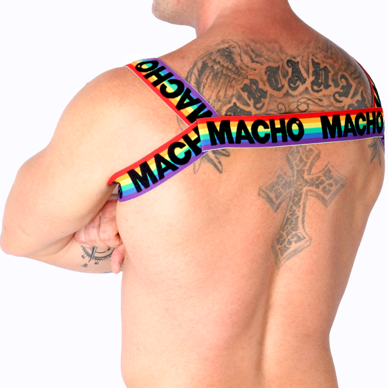 Harnais Double Élastique Homme Avant et Arrière - Taille Unique - Macho