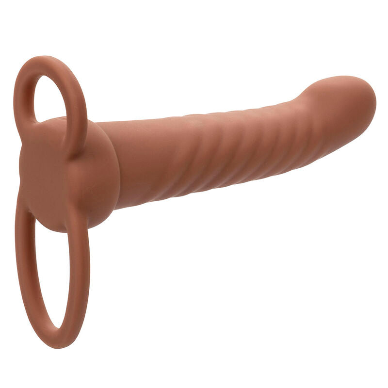 Double Pénétrateur Nervuré Rechargeable 10 Vibrations Silicone IPX7 - CalExotics