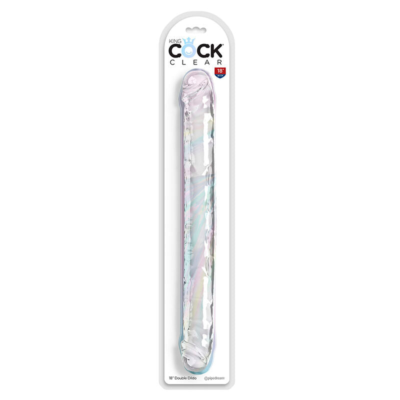 Double Gode Réaliste Double Trouble Transparent - King Cock