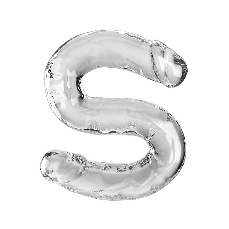 Double Gode Réaliste Double Trouble Transparent - King Cock