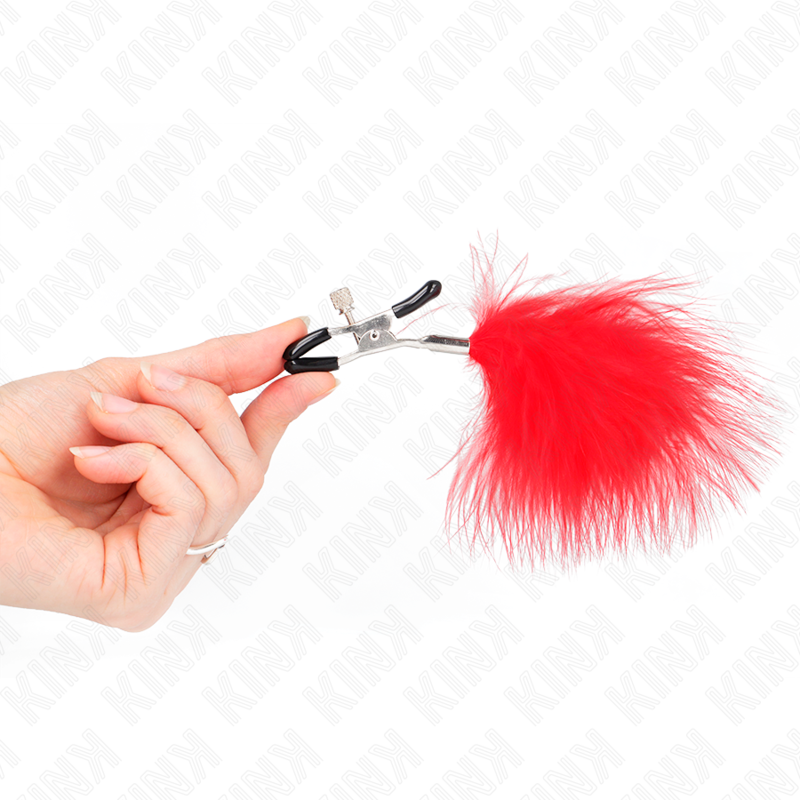 Pinces à Tétons Plume Décorative Pression Ajustable 7 cm - Kink