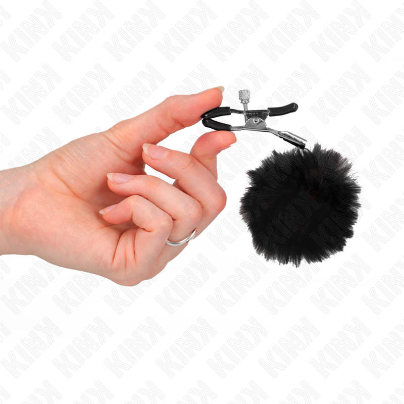 Pinces à Tétons Boule Fausse Fourrure 6 cm Ajustables - Kink