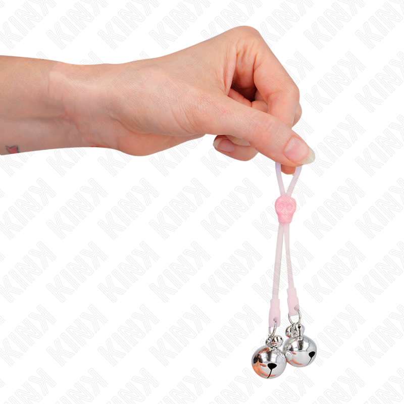 KINK - PINCES À TÉLÉPIN LUMINEUSES CRÂNE AVEC ANNEAU CLOCHES RÉGLABLES ROSE / ARGENT