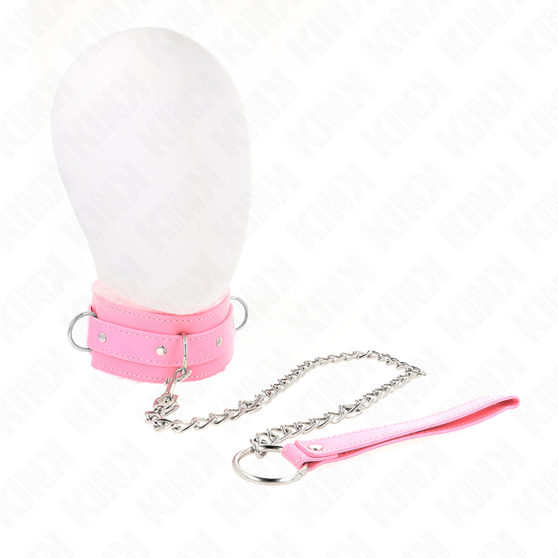 Collier BDSM avec Laisse Métallique 65 cm Réglable 36-42 cm - Kink