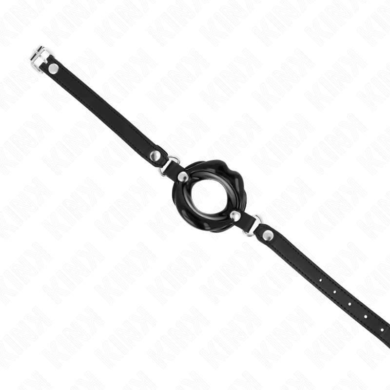Bâillon Ball Gag Lip avec Sangle Cuir Ajustable - Kink