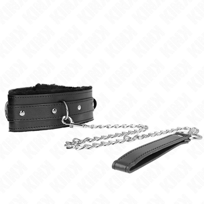 Collier BDSM avec Laisse Métallique 65 cm Réglable 36-42 cm - Kink