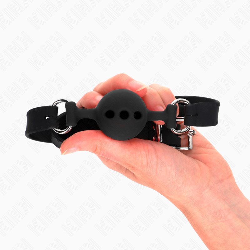 Bâillon Ball Gag Silicone 4 cm Sangle Ajustable 35-51 cm - Kink