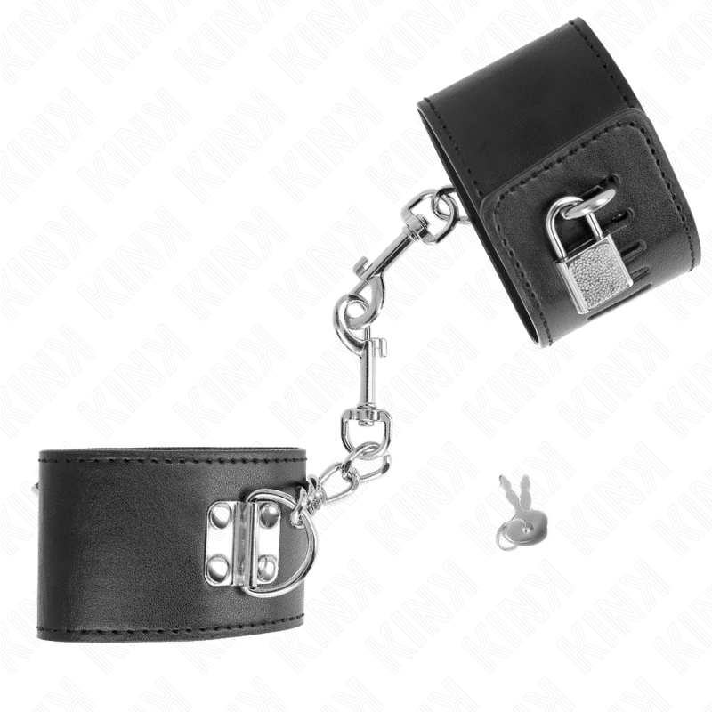 Menottes BDSM Fermeture Cadenas Ajustables 16-23 cm - Kink
