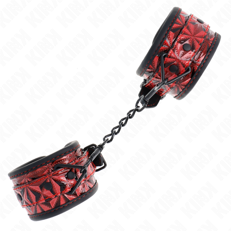 Menottes Poignets BDSM Motif Diamant Réglables 17-26 cm - Kink